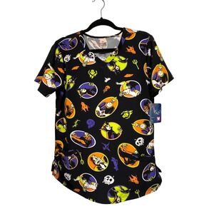 Disney Villains Scrub Top Black Maleficent Ursula Scar Hades NWT Nurse Medical